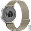 TOPsic Cinturino per Garmin Venu 3S, Vivoactive 4S, Venu 2S, Vivomove 3S, Forerunner 255S/265S - Acciaio Inossidabile, Mesh, Champagne, 18mm, 130mm-220mm