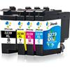 Jettruemedia 3239XL Cartucce Compatibile con Brother LC3239 LC3239XL per Brother HL-J6000DW HL-J6100DW MFC-J5945DE MFC-J6945DW MFC-J6947DW MFC-J5945DW (1 Nero 1 Ciano 1 Magenta 1 Giallo)