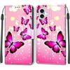 KENHONER Cover Compatibile con iPhone 16 Plus, Premium Pelle PU Portafoglio Flip Libro Custodia per iPhone 16 Plus [Protezione Completa] - Farfalla