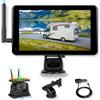 Rimoody Telecamera di Retromarcia Solare Senza Fili Kit, 7 Pollici Monitor Touch Screen, 10000mAh Magnetica Tipo C Ricaricabile Telecamera Posteriore con Registrazione DVR BSD Visione Notturna Impermeabile
