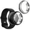 kwmobile Set 2x Custodia Smartwatch Compatibile con Google Pixel Watch 2 / Pixel Watch 1 Cover - Case Silicone Protezione Orologio Fitness nero/argento