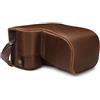 Megagear Custodia In Finta Pelle Compatibilie Con Sony Alpha A6100, A6400 (18-135Mm) Marrone