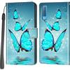 Haninsuze Cover per Samsung Galaxy A7 2018, Portafoglio PU Pelle, farfalla
