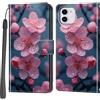 Haninsuze Cover per iPhone 11, Portafoglio PU Pelle, Fiore di pesco