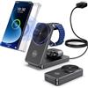 Elecdov Caricatore Wireless per Samsung, Caricabatterie da Viaggio Pieghevole per Samsung Galaxy S25 Ultra/S24/Z Fold/Flip 7, Magnetica Wireless Charger 3 in 1 per Galaxy Watch Ultra/8/7/6, Galaxy Buds 3 Pro