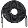 QUARKZMAN Cavo Audio Aux Jack Cavo di Estensione Stereo Hifi Nero | 6.35mm 1/4 Trs Maschio Femmina 9.8 Piedi, da 1/4 Pollice, per Cuffie Chitarra per Telefono Altoparlante