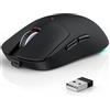 Azmall Mouse ergonomico senza fili per computer portatile/PC/MacBook/iPad, 2,4 GHz e Bluetooth Ufficio Muto mouse wireless 1600 DPI (Mouse ergonomico wireless, Nero)