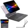 TECHGEAR Custodia Magic Keyboard per iPad Mini 7 (A17 Pro) e iPad Mini 6, sottile supporto magnetico galleggiante, Bluetooth QWERTY, Trackpad multi-touch, tastiera retroilluminata a 7 colori per