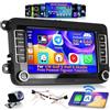 Inefala 7 Pollici Autoradio Android 15 per VW Golf 5 Golf 6 Skoda Polo Passat Tiguan Touran 2 DIN Schermo (2+64GB) con Wireless CarPlay Android Auto FM RDS GPS Bluetooth WiFi Comandi al Volante