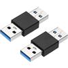 QUARKZMAN 2 Pezzi Adattatore USB Maschio a Maschio, Connettore USB 3.0 Maschio a Maschio Convertitore per Telefono Laptop Auto Nero