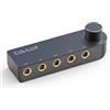 Cubilux Selettore Audio Bidirezionale a 4 Canali da 6,35 mm, Scatola di Commutazione AUX da 1x TRS a 4X TRS Stereo a 4 Porte da 1/4 per Altoparlante