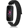Niboow Nylon Cinturino per Fitbit Inspire 3 (Nero) | Uomini Donne Ricambio Regolabile Sport Traspirante Leggero Cinturini per Fitbit Inspire 3
