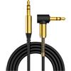 ULTRICS Audio Câble Jack 1M 3,5 Mâle Mâle, Câble Auxiliaire 3.5mm Plaqué or Angle Droit, Cable Stéréo Voiture Compatible avec Casque MP3 Haut-Parleur iPhone iPad iPod Smartphone TV PC