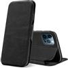 Verco Case per Apple iPhone 12 Custodia [6.1 pollice], iPhone 12 Pro Cover a Libro Pelle PU per iPhone 12/12 Pro Custodia Premio Booklet Protettiva, Nero
