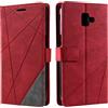 Vankii Cover per Samsung Galaxy J6 Plus 2018, Flip Caso Libro Premium Portafoglio Custodia in Pelle PU Magnetica,Custodia Pelle Sintetica TPU Silicone Antiurto,Funzione Supporto Slot Schede (Rosso)