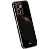 RankOne La Custodia del Telefono è Adatta per Realme Narzo 50 5G / OPPO A77 5G (6.58 Inches), Case per Cellulare in Silicone con Telaio Galvanico - Nero