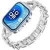 WoPail Bracciale con strass per Huawei Watch Fit 5/Fit 5 Pro/Fit 4/Fit 4 Pro/Fit 3. Cinturino di ricambio in metallo per Huawei Watch Fit 5 da donna - Argento