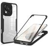 Lnxlanxx Cover Compatibile per Honor 400 Lite Trasparente Anteriore e Posteriore Silicone Duro PC Case Antiurto Bumper Protettiva Resistente Custodia (Nero)