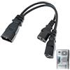 TASSFROO UPS PDU Cavo di Alimentazione Y Splitter Prolunga IEC320 C14 Maschio a Dual IEC 320 C13 Femmina Cavo di alimentazione 250 V 10 A presa europea stampante 3 Prong 30 cm per PC Monitor Beamer Printer