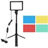 Kisbeibi Kit di luci video a LED, 3200-5500K, con supporto per treppiede, 120 LED con 4 filtri di colore, kit di luci da studio USB per fotografia, streaming live (nero)