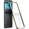 GIOPUEY Cover Compatibile con Motorola RAZR 60 Ultra, Alta Trasparenza Custodia, Materiale PC Rigido Case，Nessun Ingiallimento, Nessuno Sbiadimento - Golden