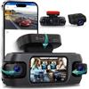 Hodozzy 4K Dashcam Auto 360°, 4 Telecamere Anteriori e Posteriori, Visione Notturna IR, Schermo Tattile IPS 3, Registrazione in Ciclo, Sensore G, Visione Notturna, Control de APP, Posicionamiento GPS
