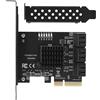 Annadue Scheda di Espansione per ASMedia ASM1166 Master, PCIE a 6 Porte SATA3.0 Hard Disk 6G PCI‑E3.0 GEN3 4X Interface Hub Adapter, Facile da Trasportare e Riporre