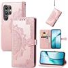 Fertuo Cover per Oukitel C61 / C61 Pro, Custodia Portafoglio a Libro in Pelle Flip Case con Porta Carte, Chiusura Magnetica e Stand [Disegni di Mandala] Interno Silicone Sottile Antiurto, Oro Rosa