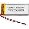 Liter energy battery Batteria 402248 LiPo 3.7V 420mAh 1.554Wh 1S 5C Liter Energy Battery per l'elettronica Ricaricabile Telefono Portatile Smartwatch Orologio GPS - Non adatto per Radiocomando 50x22x4mm (420mAh|402248)