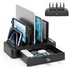 KDD Supporto Verticale Laptop con Cassetto, 7 in 1 Porta PC Portatile con Blocco a Gravità, Organizer Salvaspazio per MacBook, Dell, HP, Chromebook, Surface Pro, Tablet, Telefono, Switch