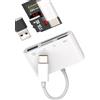 zoyuzan Lettore di schede USB C per IPhone(4in1)Type-c Jack Cavo Caricabatterie OTG 3.0 Fotocamera TF Memoria Micro SD Accessorio macbook USB A Adattatore per Samsung per Apple 15 Pro Max Plus iPad Pro Air