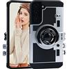 CQUUKOI Emily in Paris Custodia per Samsung Galaxy S22 Plus, graziosa custodia per fotocamera in stile vintage 3D, con tracolla, unica custodia in silicone per ragazze e donne (Galaxy S22 Plus)
