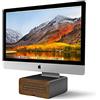 Twelve South HiRise Pro - Supporto regolabile in altezza per iMac/display/monitor, con vano portaoggetti, frontale reversibile + inserto in pelle
