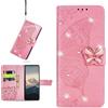 Ysnzaq Cover per Samsung Galaxy Z Fold 7 5G Custodia, Butterfly Embossed Diamante Flip Caso in PU Pelle Premium Portafoglio Custodia per Samsung Z Fold7-HZD Pink