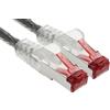 1aTTack.de - 1x cavo patch CAT6 da 50 m S/FTP PIMF schermatura CAT.6 Cavo di rete RJ45 Cavo Ethernet DSL Router LAN Switch Modem Patch Panel - trasparente - 1 pezzo