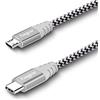 Fasgear Cavo da USB C a Micro USB da 1 m, in nylon intrecciato da tipo C a micro USB, compatibile con Galaxy S7/S6, HTC One/10 e altri (grigio, 1m)