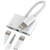 HOYULLI Adattatore Cuffie Per IPhone 14 (3 In 1) Lightning A 3.5mm Auricolari Jack Audio AUX Cavo Adapter Per Apple Caricatore Cavetto Ricarica Accessori Dongle Doppio Headphone SDoppiatore Per iPad 026-ip-L