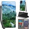 PHINIENLAND Cover per Samsung Galaxy S25 Ultra custodia portafoglio Foresta | 3 scomparti carte, 1 tasca banconote, Chiusura magnetica, Supporto, Pelle PU flip cover per Samsung S25 Ultra