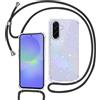 Tikgue Cover per Samsung Galaxy A36 5G, Custodia con Cordino Silicone Glitter Brillantini Trasparente Morbida Cover con Collana Sottile Protettiva Bumper Antiurto TPU Case - Nero