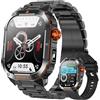 SGDDFIT 2,01'' AMOLED Smartwatch Uomo con Chiamate Bluetooth, 2025 Nuovo Orologio Fitness con 24/7 Monitor Temperatura Corporea Sonno e Cardiofrequenzimetro, SpO2, Orologio Sportivo 3ATM iOS Android (Nero)
