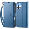 TUCCH Custodia per iPhone 17 6,3-pollici 5G 2025 [Blocco RFID] Portafoglio | Cover Pelle Sintetica TPU Antiurto Slot Schede Cover Libro Protezione Integrale Chiusura Magnetica, Azzurro con Cinturino