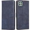 RankOne Cover per Samsung Galaxy A22 5G (6.6 Inches), Custodia Flip Pelle Portafoglio, Magnetica Libro Bumper Cover Case - Blu