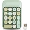 Yunseity Tastierino Numerico Meccanico, Tastierino Numerico a 18 Tasti Wireless 2.4G, Tastiera Tastierino Numerico Retrò a Colori Misti, per PC, Laptop, Notebook, Ecc.(Green)