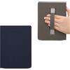 kwmobile Cover Pieghevole eReader Compatibile con Pocketbook InkPad 4 / Color 3 / Color 2 Cover - Protezione eBook Reader in Tela con Cinghia per Mano - blu scuro