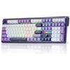 Redragon Tastiera da gioco RGB con guarnizione wireless K745 PRO, tastiera meccanica a 108 tasti w/4 tasti di scelta rapida extra, presa LED hot-swap rivolta a sud, smorzamento del rumore a 5 strati