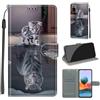 KENHONER Cover Compatibile con Xiaomi Redmi Note 10 Pro, Premium Pelle PU Portafoglio Flip Libro Custodia per Xiaomi Redmi Note 10 Pro Max [Protezione Completa] - gatto e tigre