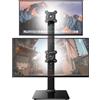 HUANUO Braccio Monitor Doppio, Dual Vertical Monitor Arm Suitable for Two Screens from 13 to 34 Inches 20 kg, Swivel, Tilt, Height Adjustable, VESA 50/75/100
