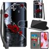 Haninsuze Cover per Google Pixel 9/ Pixel 9 Pro Custodia Cover Pelle Libro Portafoglio con Porta Carte Magnetica Protezione Antiurto Cuoio Flip Case Custodia Cover per Google Pixel 9 Pro, farfalla rosa