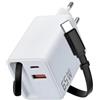 coalwop Caricatore USB-C GaN 65W 3 in 1 con Cavo Retrattile USB C GaN a 3 Porte con Cavo di Ricarica Retrattile da 70cm per iPhone 16/15/14 Pro Max, Galaxy S25 Ultra, iPad, Huawei Pura 70