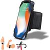 AXELENS Fascia 3 in 1 Nera per Polso, Braccio e Manubrio - Supporto Universale per Smartphone 4,5-7″ con Rotazione 360° - Ideale per Corsa, Bici, Palestra, Outdoor & Attività Sportive